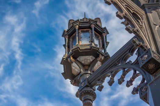 Street lamp in Gothic style. Ancient city