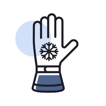 Winter ski gloves vector icon. Winter sign