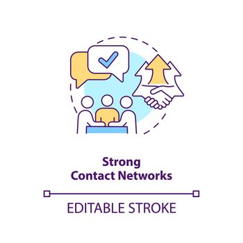Strong contact networks concept icon