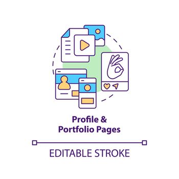 Profile and portfolio pages concept icon