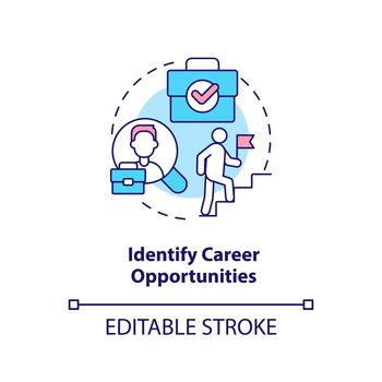 Identify career opportunities concept icon