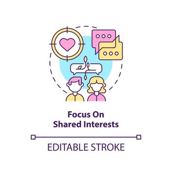 Focus on shared interests concept icon