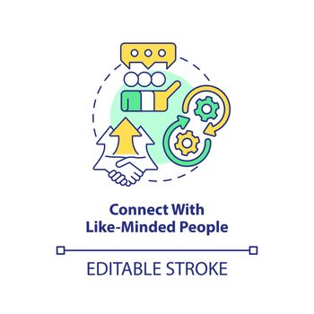 Connect with like-minded people concept icon
