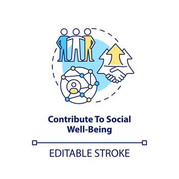 Contribute to social well-being concept icon