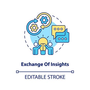 Exchange of insights concept icon