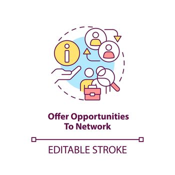 Offer opportunities to network concept icon