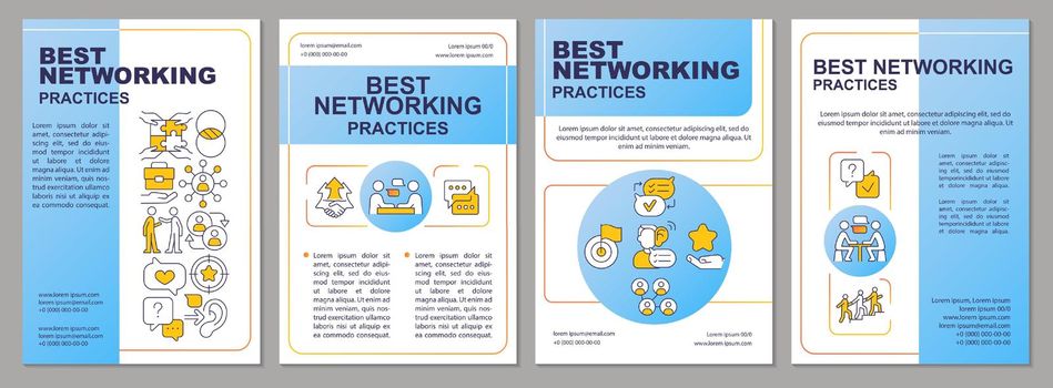 Best networking activities blue brochure template