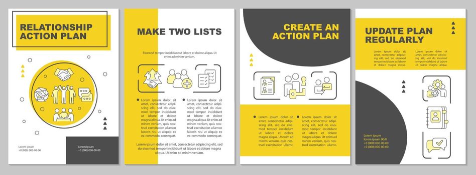 Relationship action plan yellow brochure template