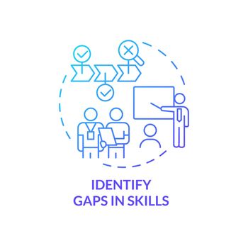 Identify gaps in skills blue gradient concept icon