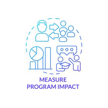 Measure program impact blue gradient concept icon