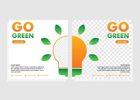 go green social media post template. social media post for go green campaign 