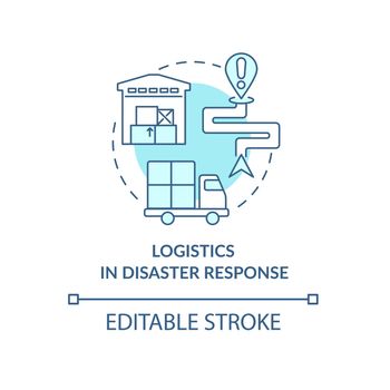 Logistics in disaster response concept icon.