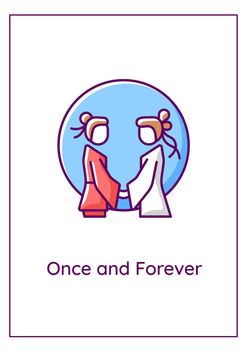 Once and forever greeting card with color icon element