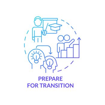 Prepare for transition blue gradient concept icon