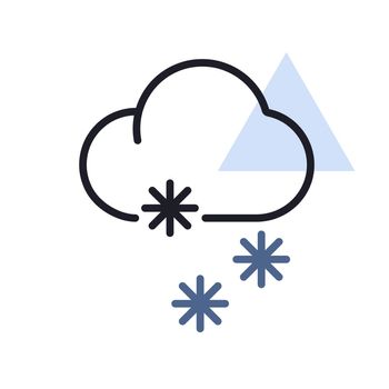 Cloud with snow vector isolated icon. Winter sign
