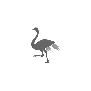 Ostrich icon logo design illustration 