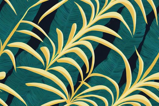 Tropical pattern, palm leaves seamless floral background. Exotic