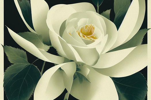 garden white rose in retro style