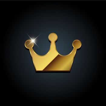 Golden metalic crown icon illustration