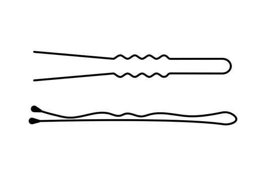 Hair pins set pictogram vector illustration.