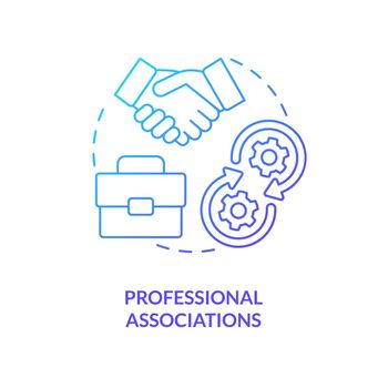 Professional associations blue gradient concept icon