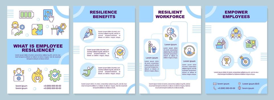 Employee resilience blue brochure template
