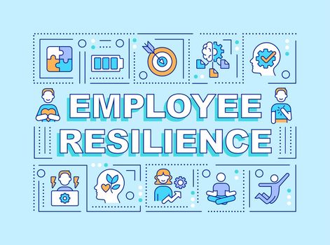 Employee resilience word concepts blue banner