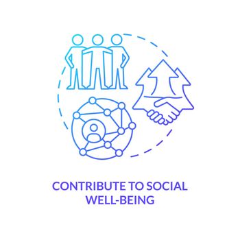 Contribute to social well-being blue gradient concept icon