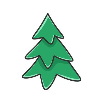 Green simple spruce clipart