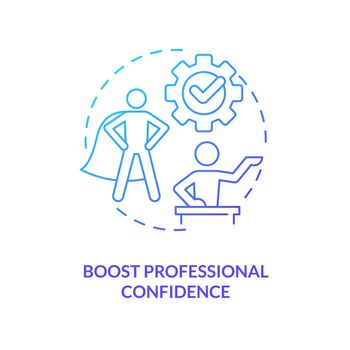 Boost professional confidence blue gradient concept icon