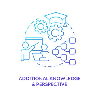 Additional knowledge and perspective blue gradient concept icon