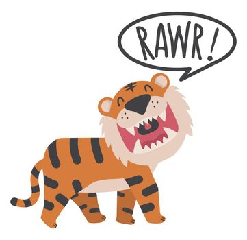  tiger open mouth roaring vector