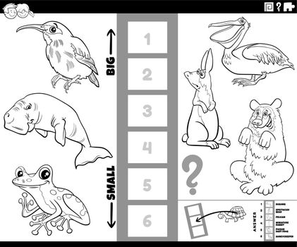 biggest and smallest cartoon animal game coloring page