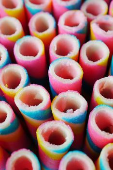 detail short of colorful wafer roll chocolate