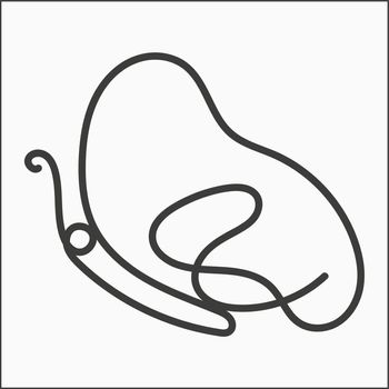 Butterfly Continuous Line Drawing. Cute Butterfly One Line Abstract Illustration. Minimalist Contour Drawing. Vector EPS 10.
