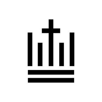 minimalist gothic crown icon isolated