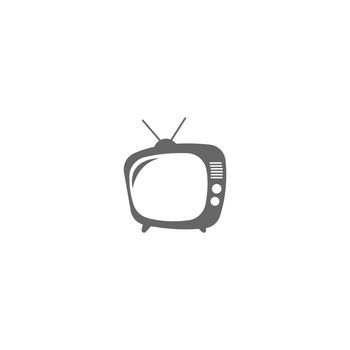 TV icon logo design illustration template