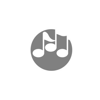 Music note icon logo illustration