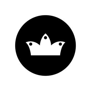 minimalistic simple crown icon in a black circle