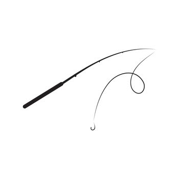 Fishing rod icon logo vector