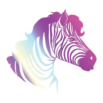 zebra icon. multicolored stripes. animal symbol