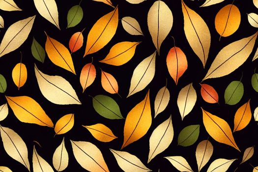 Autumn graphic leaves. Melange from leaves for decoration on