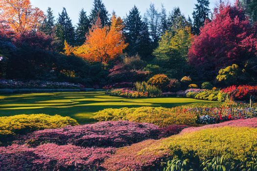 VANCOUVER, Canada, - October 26 2019: VanDusen Botanic Garden,