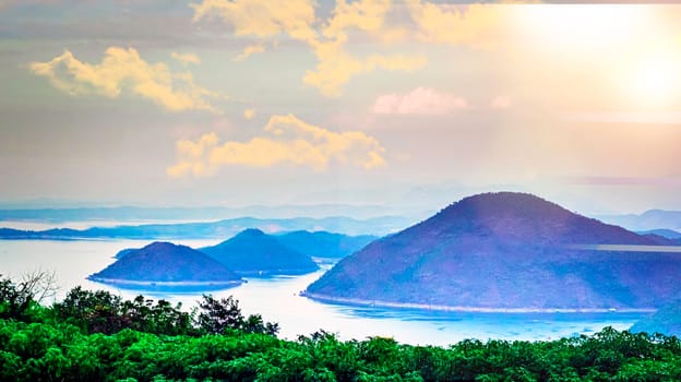 Scenic of Srinakarin dam at, Si Sawat District, Kanchanaburi, Thailand