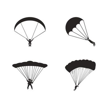 parachuting or paragliding icon