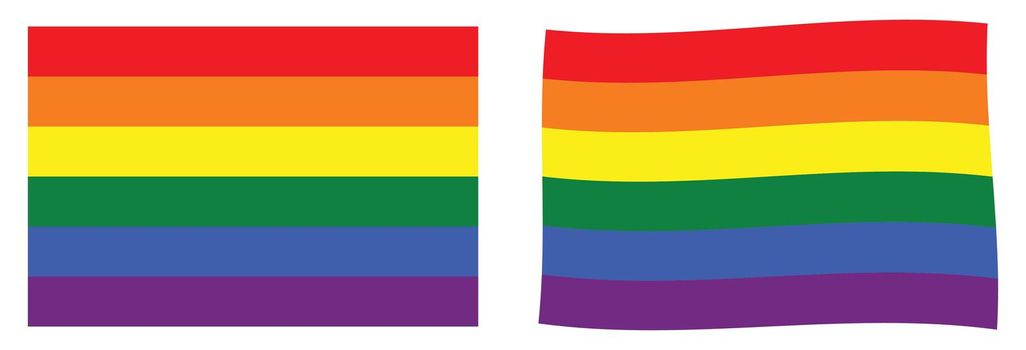 LGBT movement rainbow flag. Simple and slightly waving version.