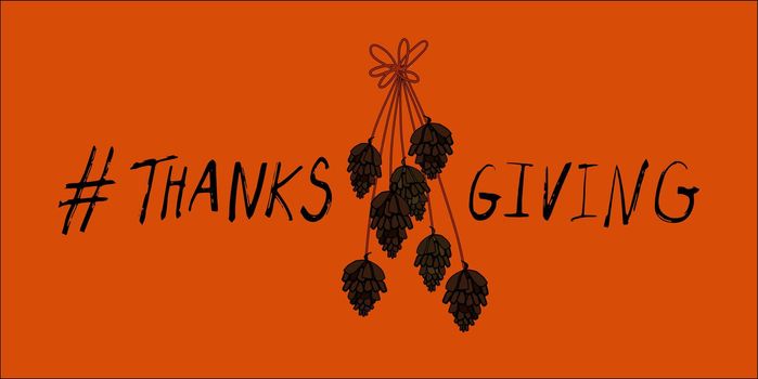 Thanksgiving greeting orange banner. Vector template for design