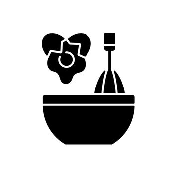 Scramble cooking ingredient black glyph icon