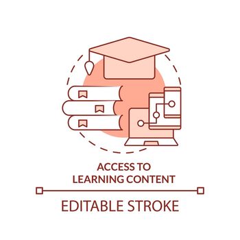 Access to learning content terracotta concept icon