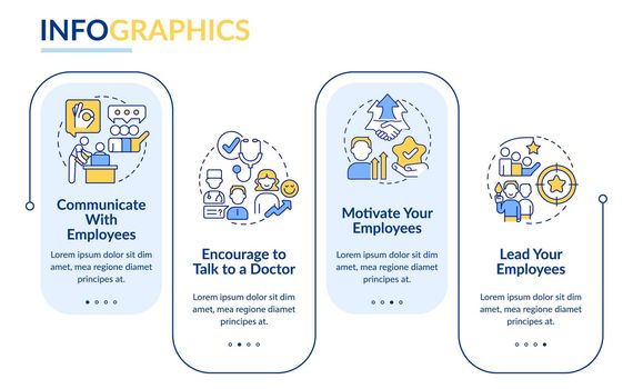 Lead employees tips rectangle infographic template